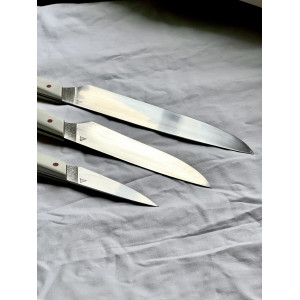 БІЛИЙ КУХАР кухонні ножі ручної роботи майстра студії GARAGE ART, сталь N690™, 60 HRC. Photo 2